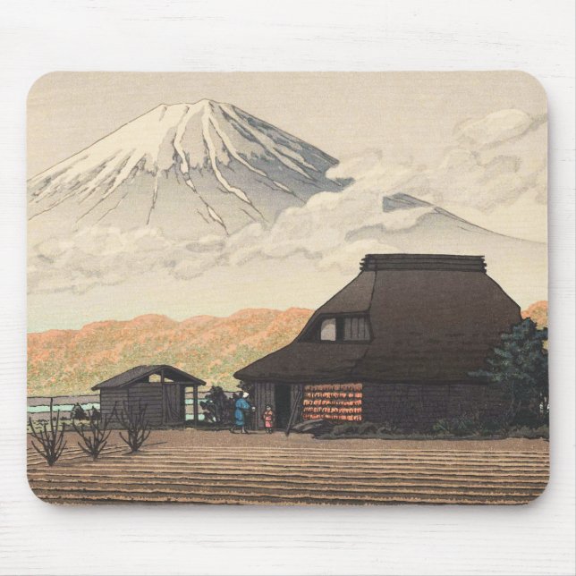 Mt. Fuji from Narusawa Hasui Kawase shin hanga art Mouse Mat (Front)