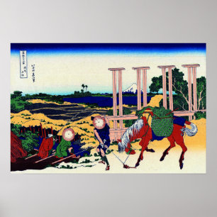 Mt Fuji From Senju in the Musachi Province Hokusai Poster