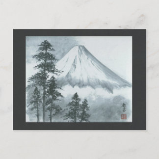 Mt Fuji Ink Painting Postcard