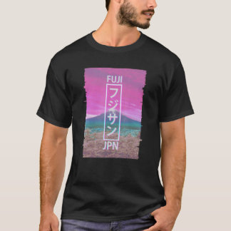 Mt Fuji Japan Glitch Japanese Vaporwave Aesthetic  T-Shirt