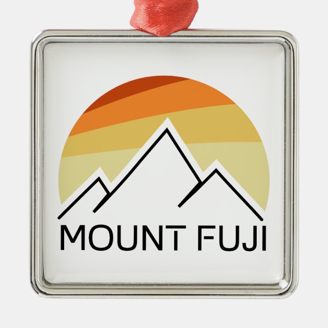 Mt. Fuji Japan Retro Metal Tree Decoration (Front)