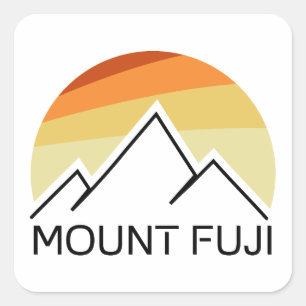Mt. Fuji Japan Retro Square Sticker