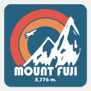 Mt. Fuji Japan Sun Eagle Square Sticker