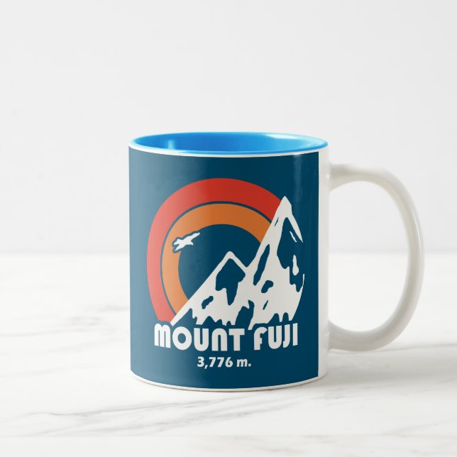 Mt. Fuji Japan Sun Eagle Two-Tone Coffee Mug (Right)