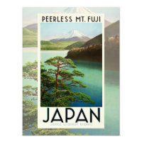 Mt Fuji Japan Travel Poster Vintage Art