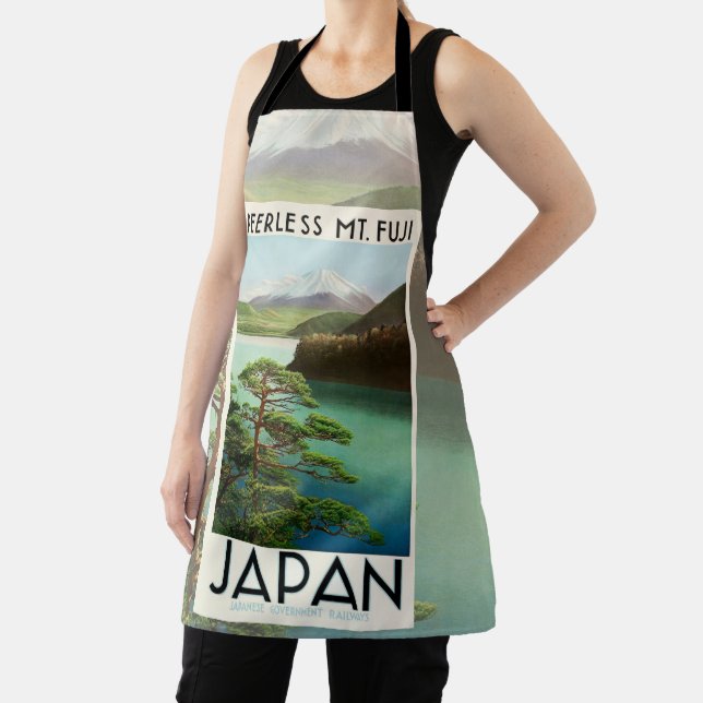 Mt Fuji Japan Travel Poster Vintage Art Apron (Insitu)