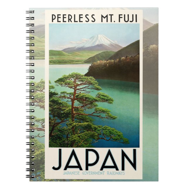 Mt Fuji Japan Travel Poster Vintage Art Notebook (Front)