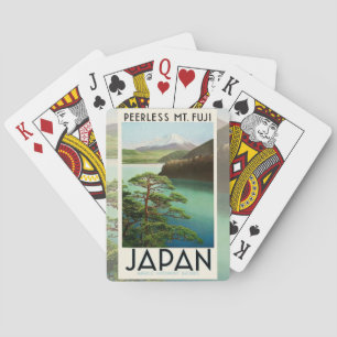 Mt Fuji Japan Travel Poster Vintage Art Playing Cards