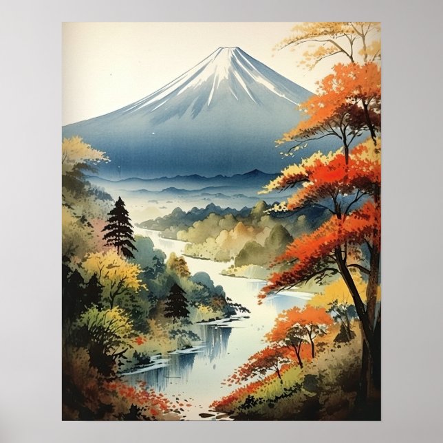 Mt. Fuji Japanese Art Print Poster (Front)