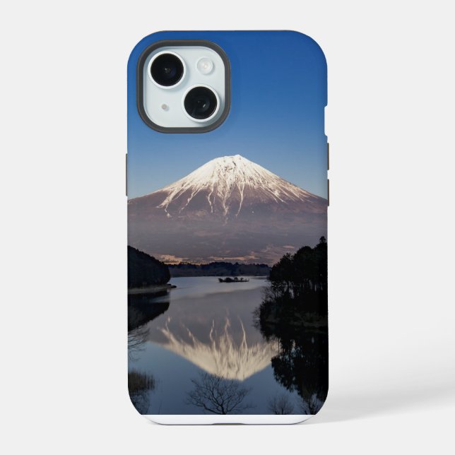 Mt Fuji Lake Reflection iPhone 15 Case (Back)