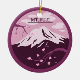 Mt. Fuji (Pink) Ceramic Tree Decoration