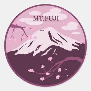 Mt. Fuji (Pink) Classic Round Sticker