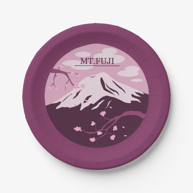 Mt. Fuji (Pink) Paper Plate (Front)
