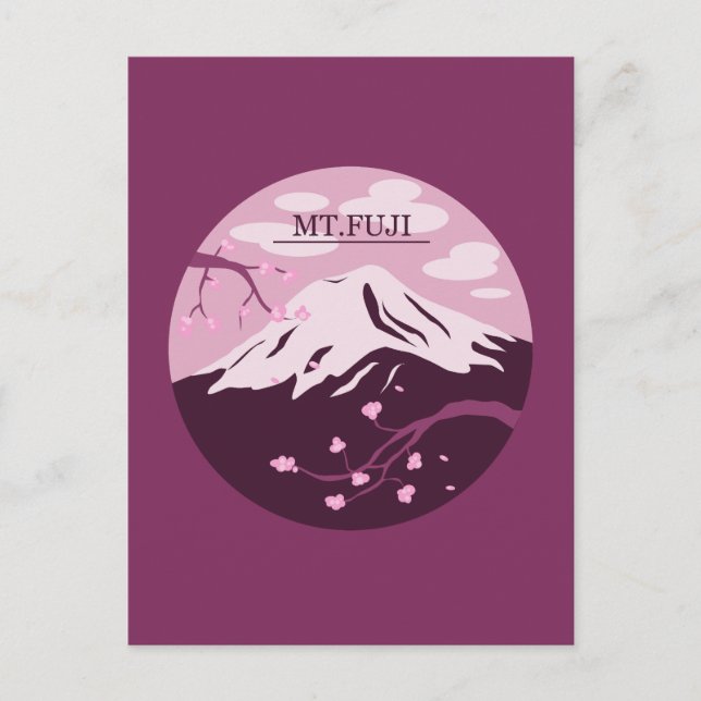 Mt. Fuji (Pink) Postcard (Front)