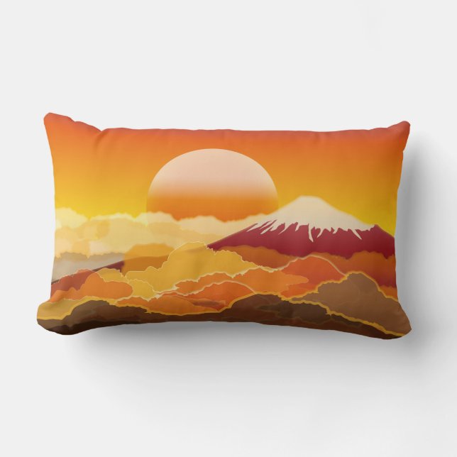Mt.FUJI  & SUNSET Lumbar Pillow Japan (Front)
