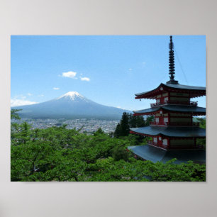 Mt Fuji View Arakurayama Sengen Park Japan Poster