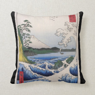 Mt. Fuji viewed from water circa 1800's Cushion