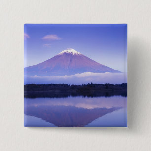 Mt. Fuji with Lenticular Cloud, Motosu Lake, 15 Cm Square Badge
