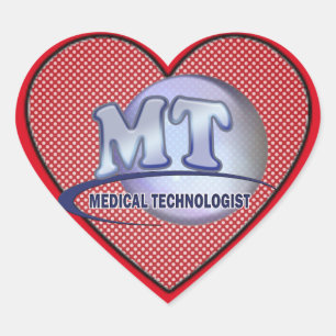 MT FunBlue LOGO - MEDICAL  TECHNOLOGIST LABORATORY Heart Sticker