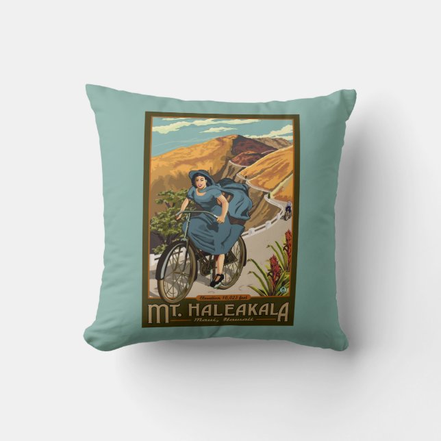 Mt. Haleakala Bicycle Rides Hawaii Cushion (Front)