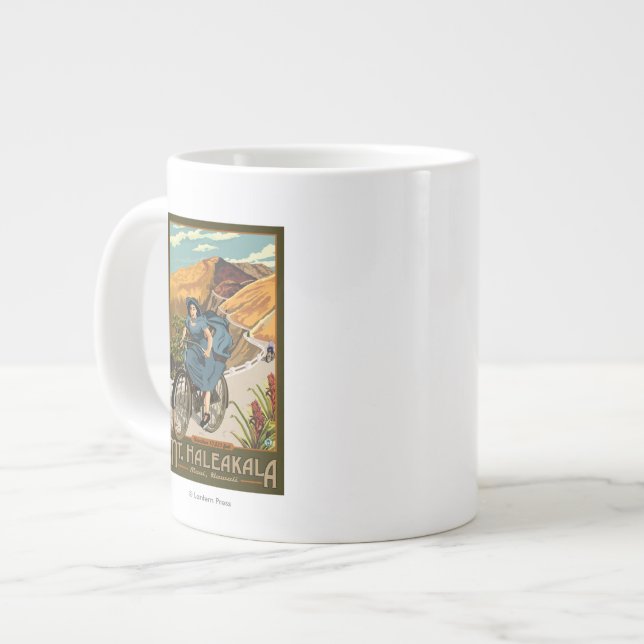 Mt. Haleakala Bicycle Rides Hawaii Large Coffee Mug (Front Left)