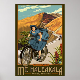 Mt. Haleakala Bicycle Rides Hawaii Poster