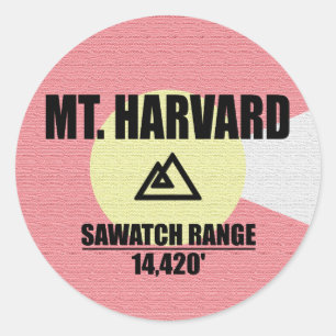 Mt. Harvard Classic Round Sticker