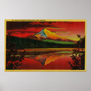 Mt. Hood at Sunrise from Lost Lake, Oregon Poster