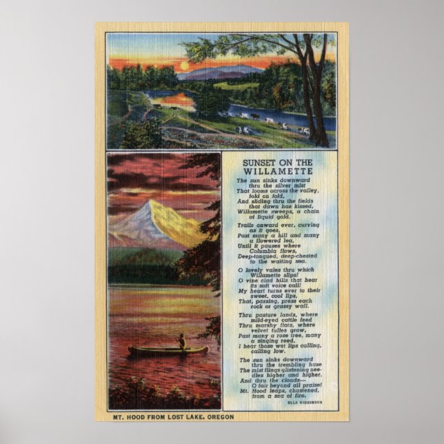 Mt. Hood from Lost Lake View Poster (Front)