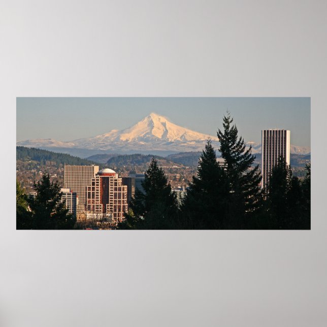 Mt. Hood from the Vista Bridge in the Winter Poster (Front)