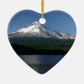 Mt Hood from Trillium Lake Ceramic Tree Decoration