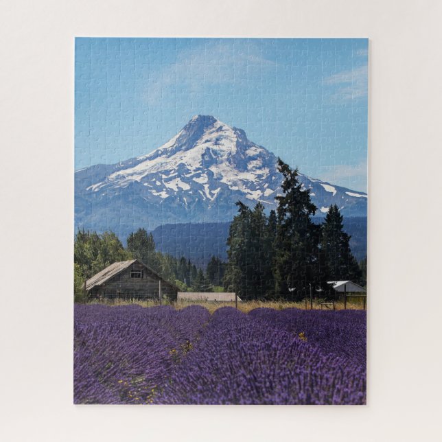 Mt Hood Lavender Fields Jigsaw Puzzle (Vertical)