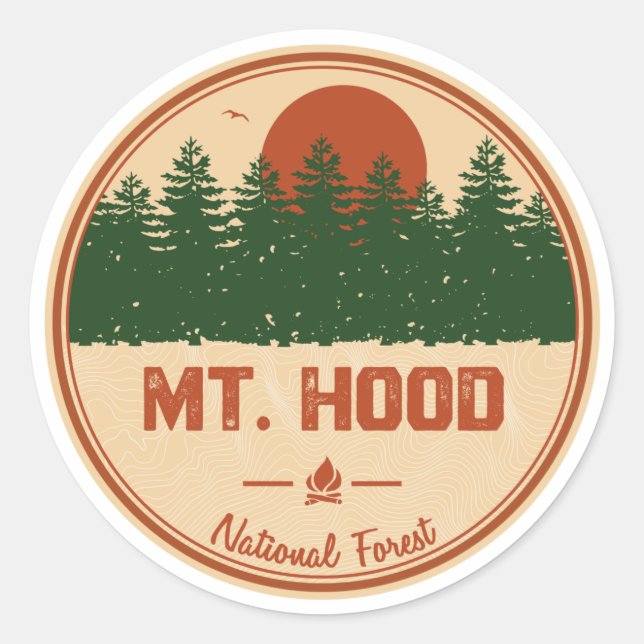 Mt. Hood National Forest Classic Round Sticker (Front)