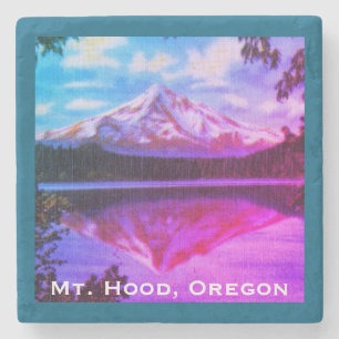 Mt. Hood, Oregon Crystal Clear Lost Lake Stone Coaster