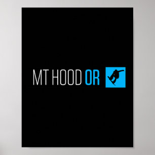 Mt. Hood Oregon Snowboard Box Type Poster