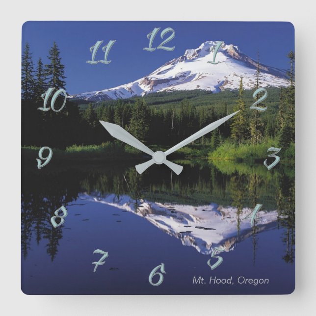 Mt. Hood, Oregon Square Wall Clock (Front)