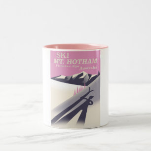Mt. Hotham, Victorian Alps ski poster. Two-Tone Coffee Mug
