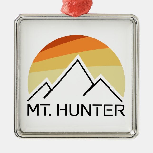 Mt. Hunter Alaska Retro Metal Tree Decoration (Front)