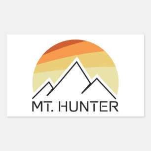 Mt. Hunter Alaska Retro Rectangular Sticker