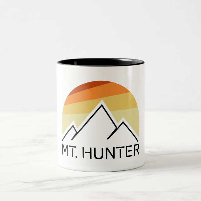 Mt. Hunter Alaska Retro Two-Tone Coffee Mug (Center)