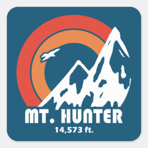 Mt. Hunter Alaska Sun Eagle Square Sticker