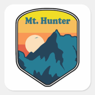 Mt. Hunter Alaska Sunrise Square Sticker