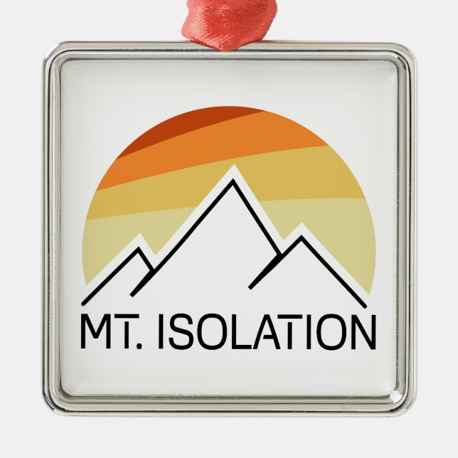 Mt. Isolation New Hampshire Retro Metal Tree Decoration (Front)
