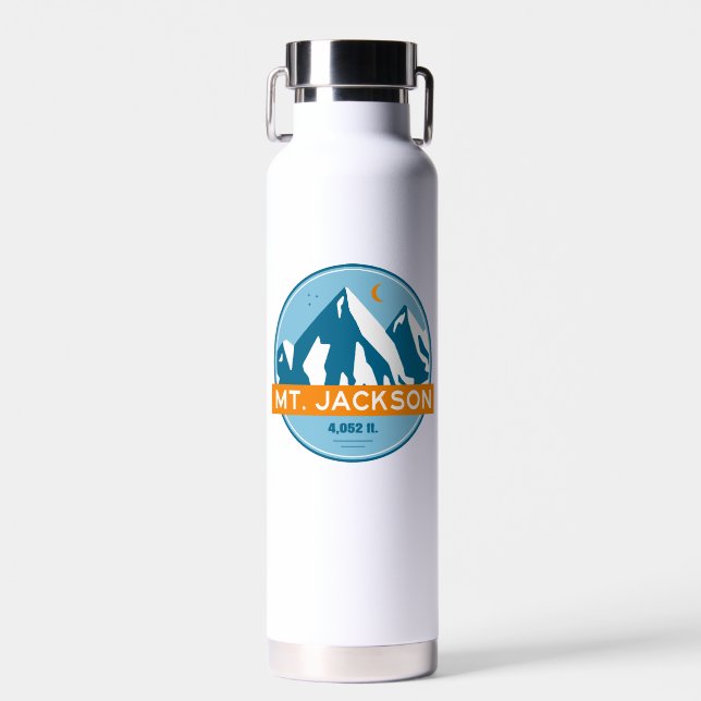 Mt. Jackson New Hampshire Stars Moon Water Bottle (Front)