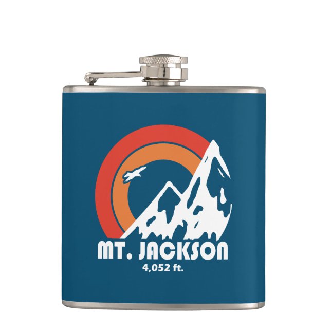 Mt. Jackson New Hampshire Sun Eagle Hip Flask (Front)