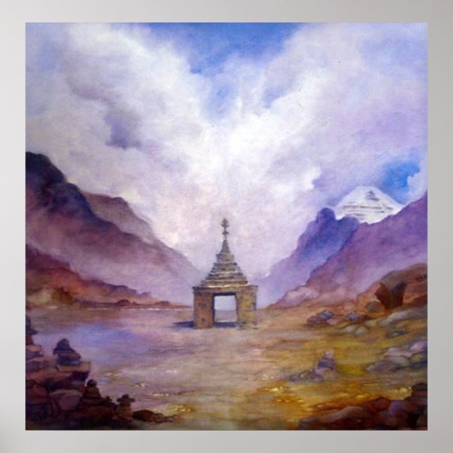 Mt Kailash Stupa Tibet by Lynda Vugler Poster (Front)