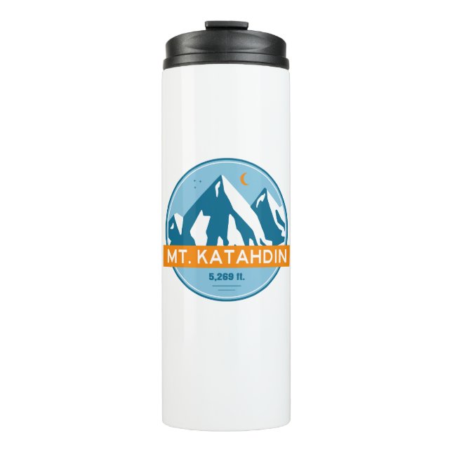 Mt. Katahdin Maine Stars Moon Thermal Tumbler (Front)