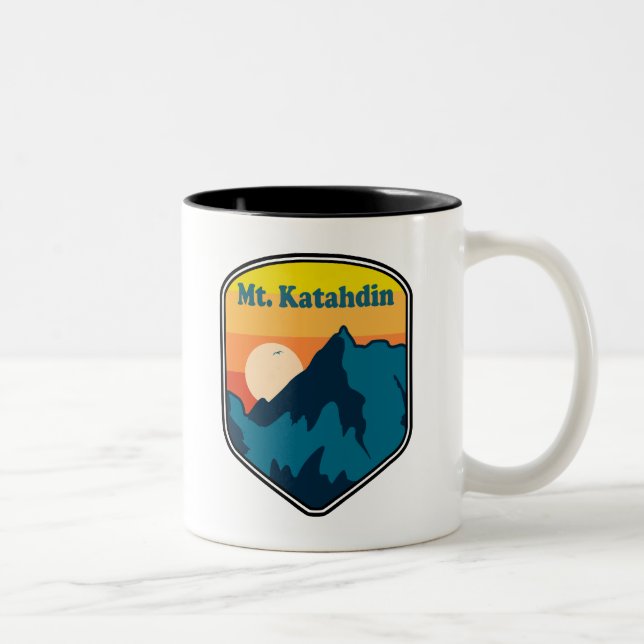 Mt. Katahdin Maine Sunrise Two-Tone Coffee Mug (Right)