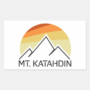 Mt. Katahdin Retro Rectangular Sticker
