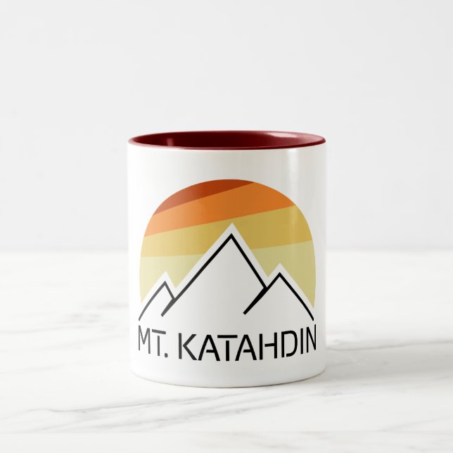 Mt. Katahdin Retro Two-Tone Coffee Mug (Center)